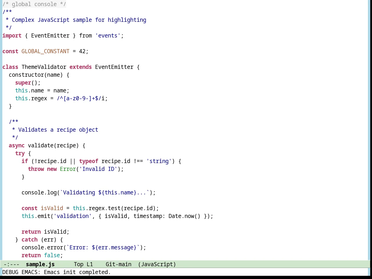 Avk Daylight Theme in javascript-mode