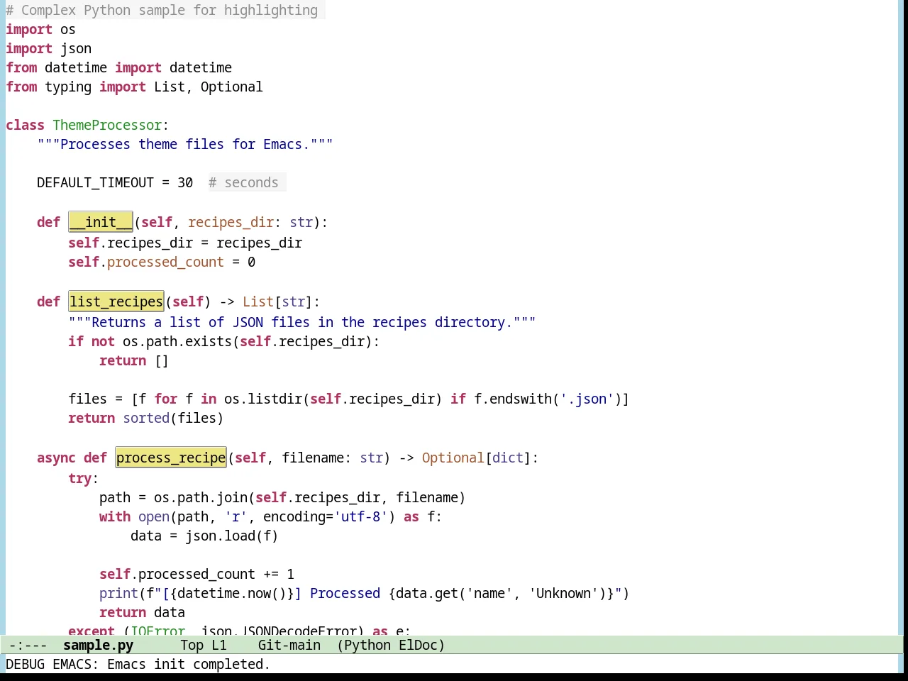 Avk Daylight Theme in python-mode