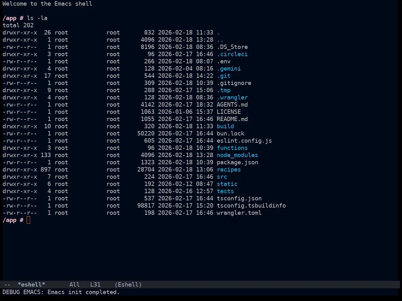 Ayu Dark Theme in eshell