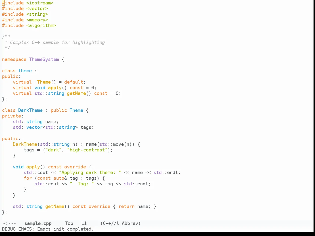 Ayu Day in c++-mode