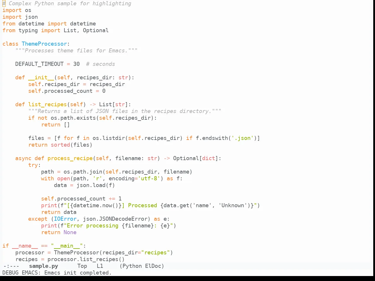 Ayu Day in python-mode