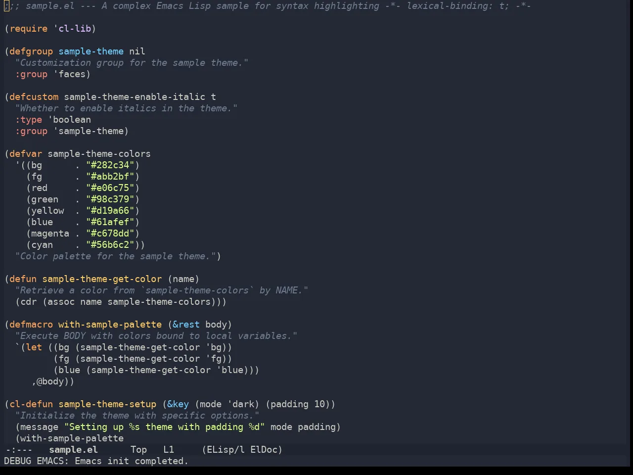 Ayu Dusk in emacs-lisp-mode