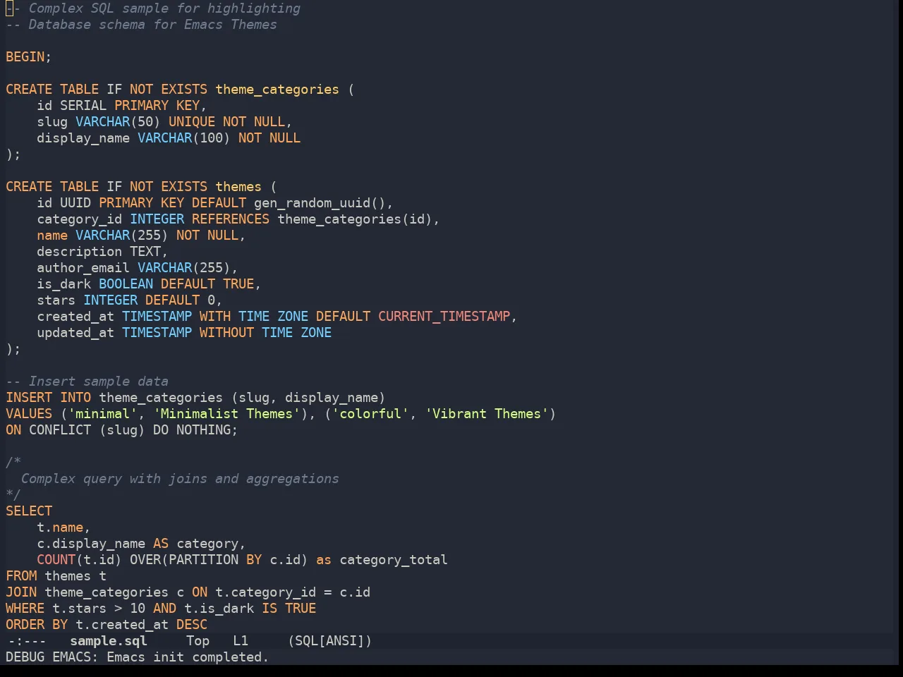 Ayu Dusk in sql-mode