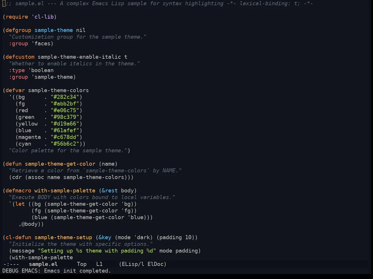 Ayu Night in emacs-lisp-mode