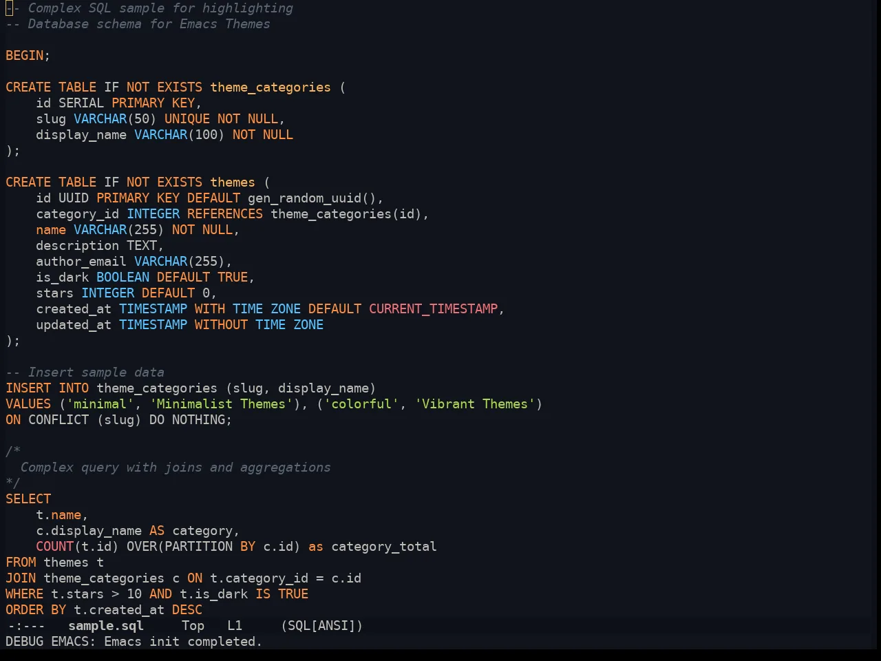 Ayu Night in sql-mode