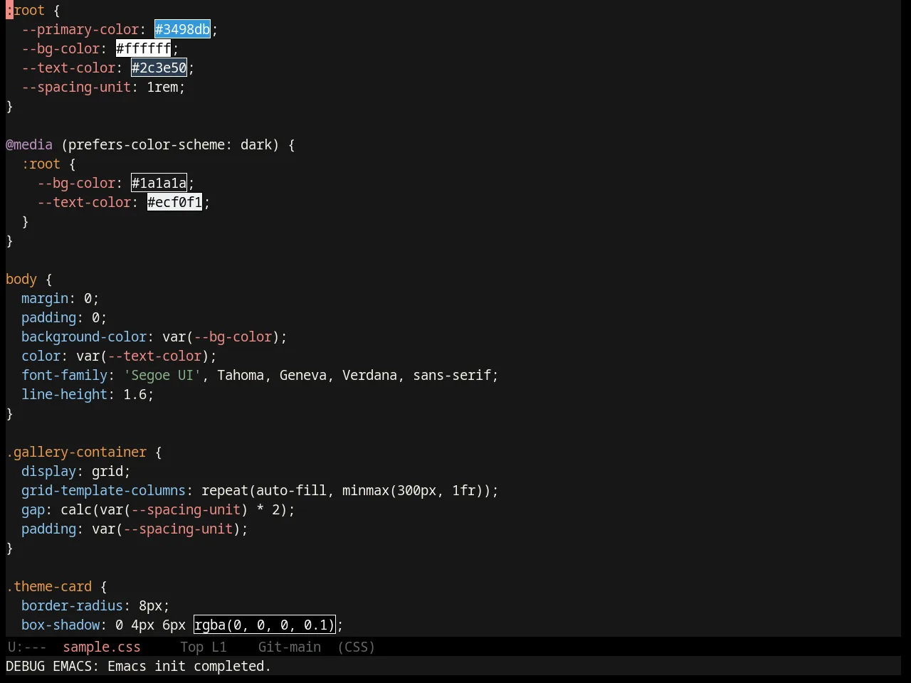 Badger Theme in css-mode