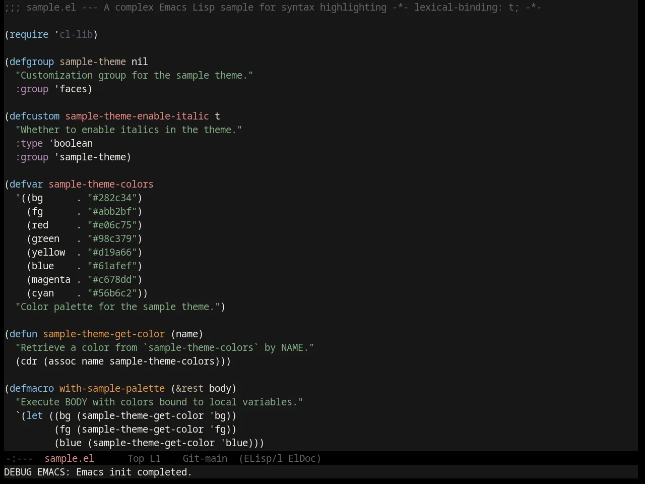 Badger Theme in emacs-lisp-mode
