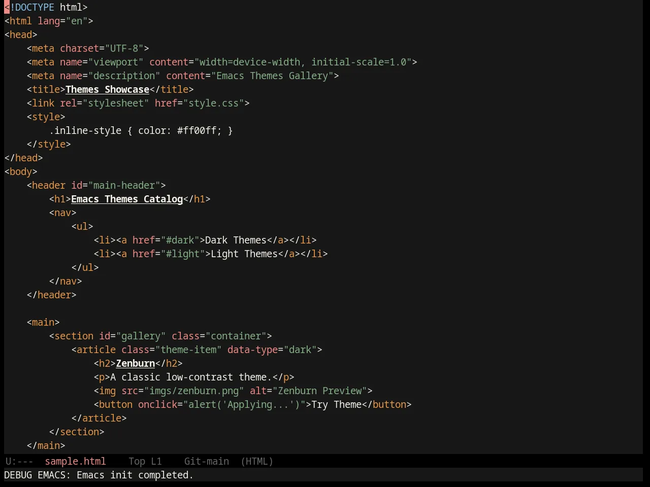 Badger Theme in html-mode