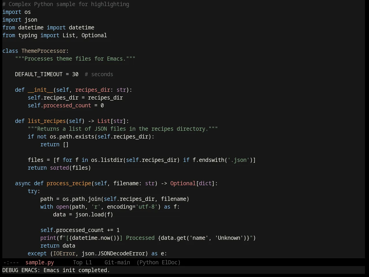 Badger Theme in python-mode