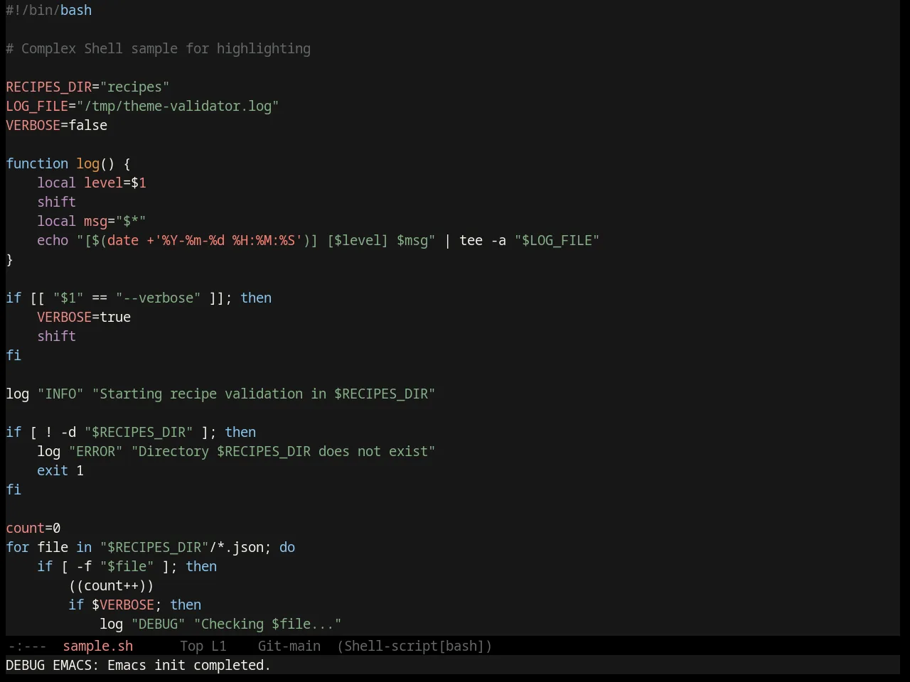 Badger Theme in sh-mode