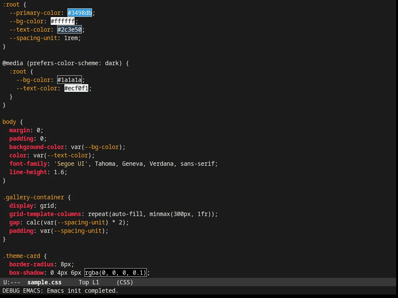 Badwolf Theme in css-mode