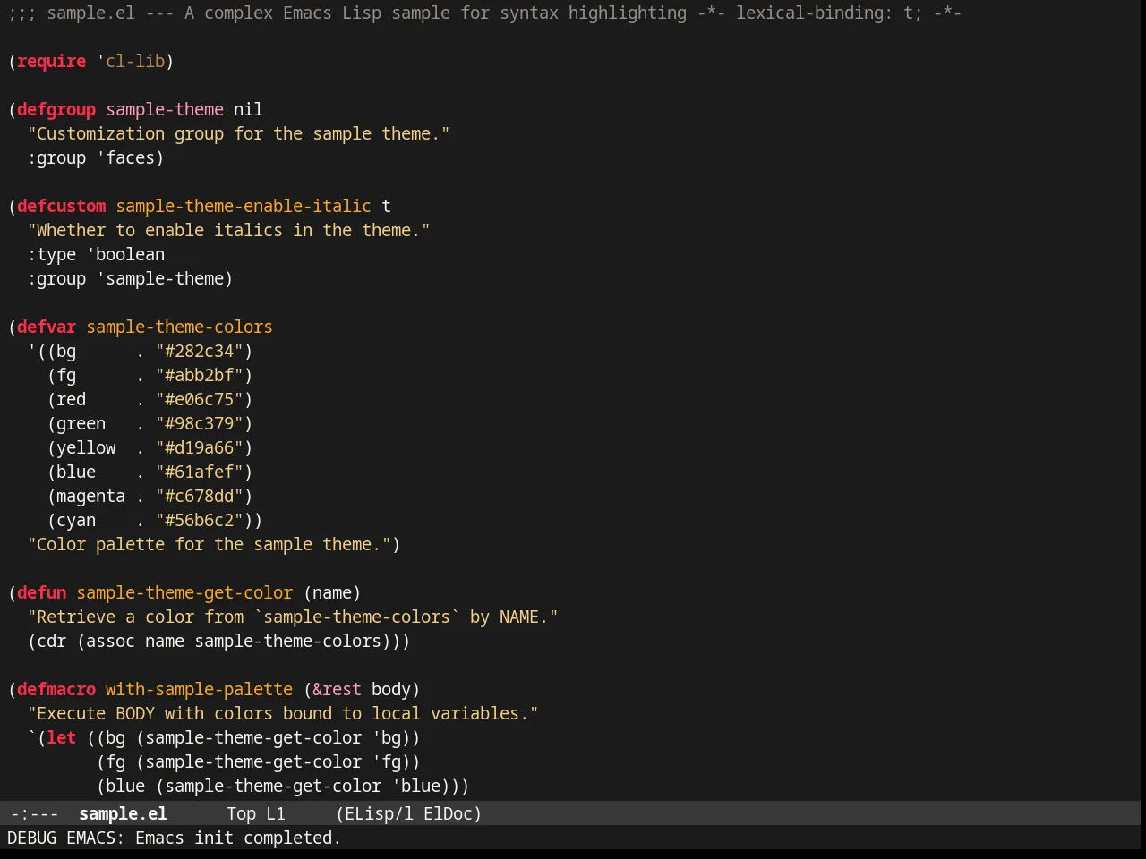 Badwolf Theme in emacs-lisp-mode