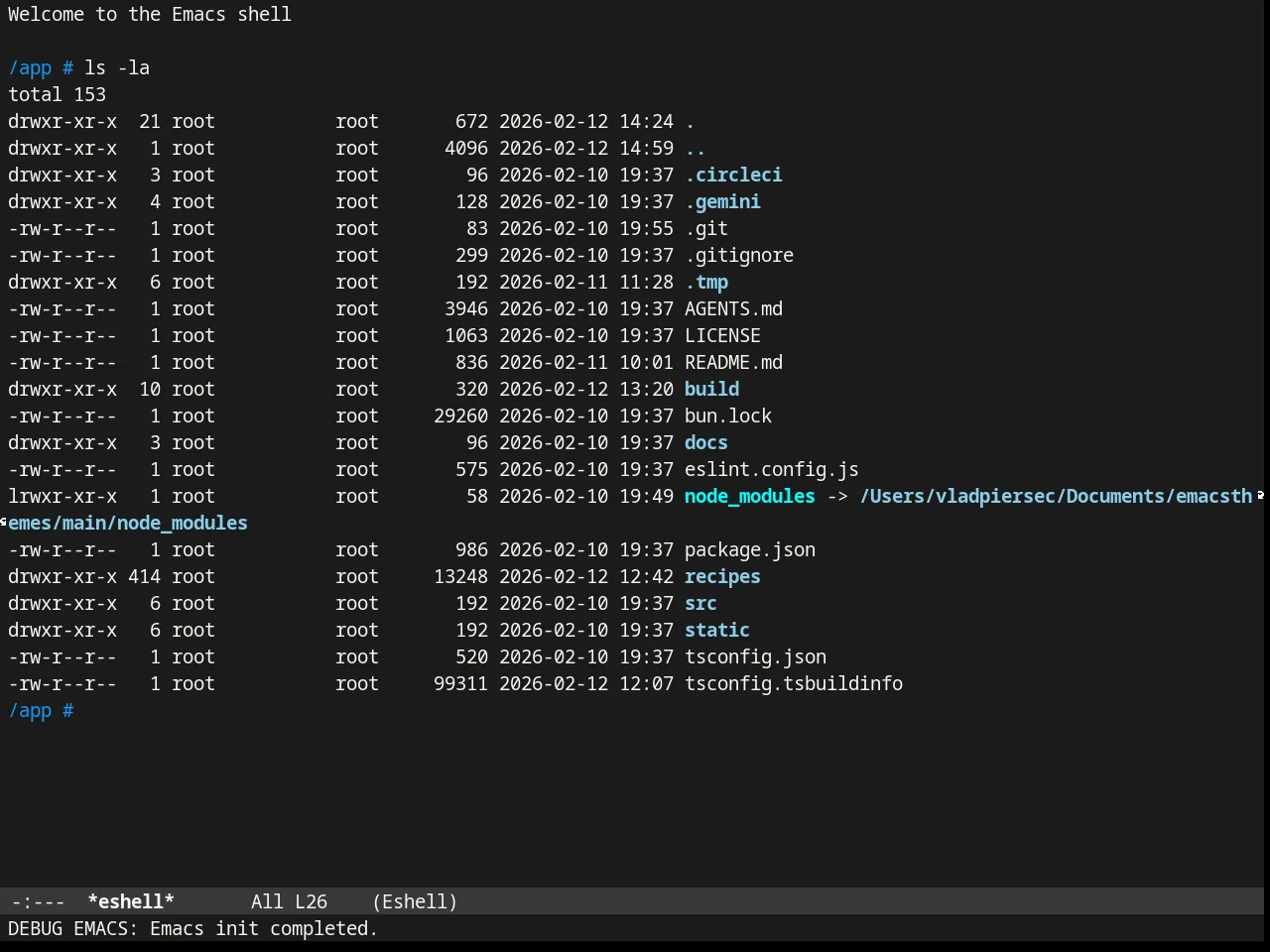 Badwolf Theme in eshell