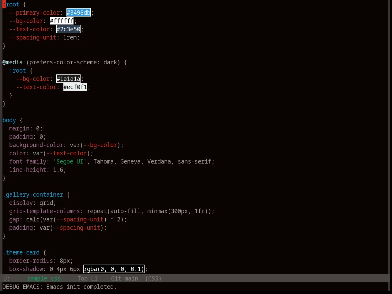 Base16 3024 Theme in css-mode