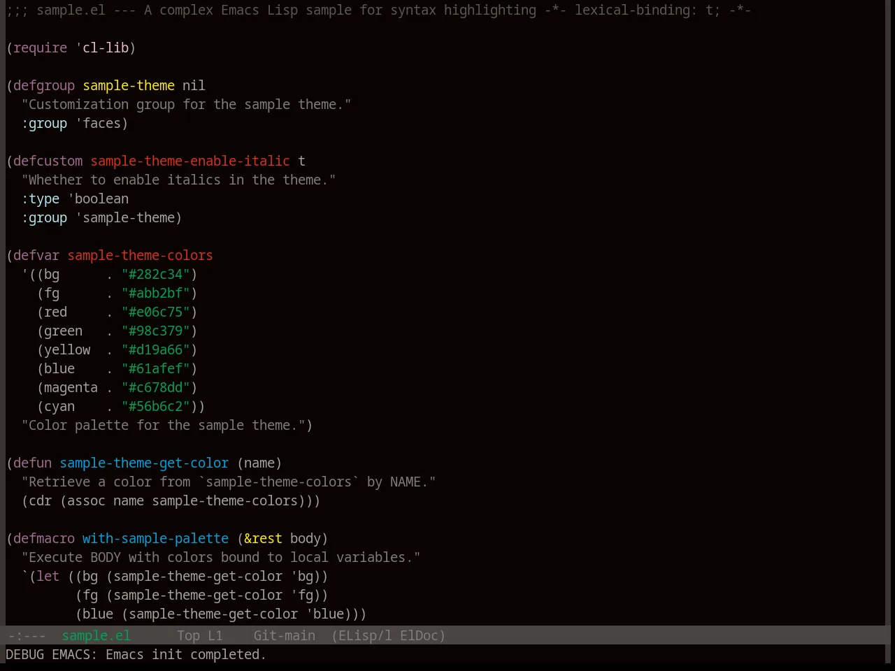 Base16 3024 Theme in emacs-lisp-mode