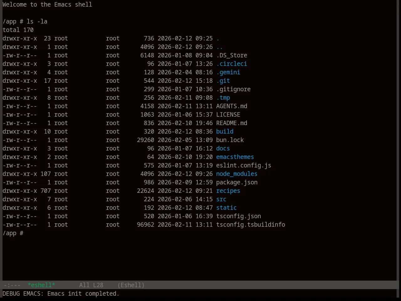 Base16 3024 Theme in eshell