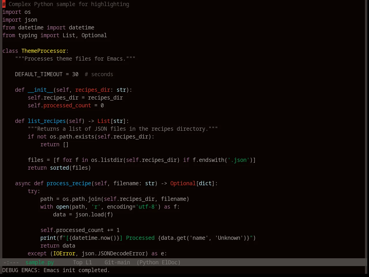 Base16 3024 Theme in python-mode