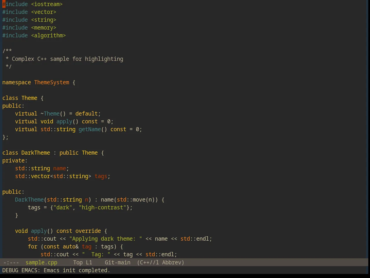 Base16 Ascendancy Theme in c++-mode