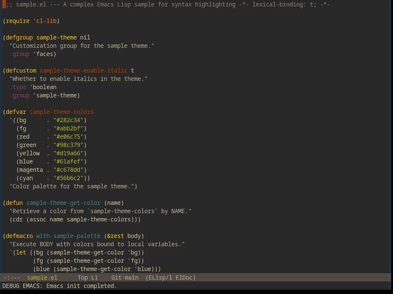 Base16 Ascendancy Theme in emacs-lisp-mode