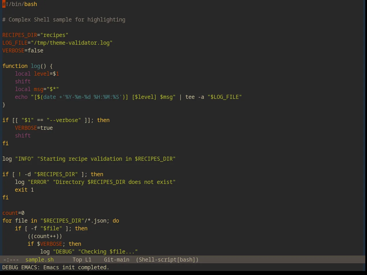 Base16 Ascendancy Theme in sh-mode