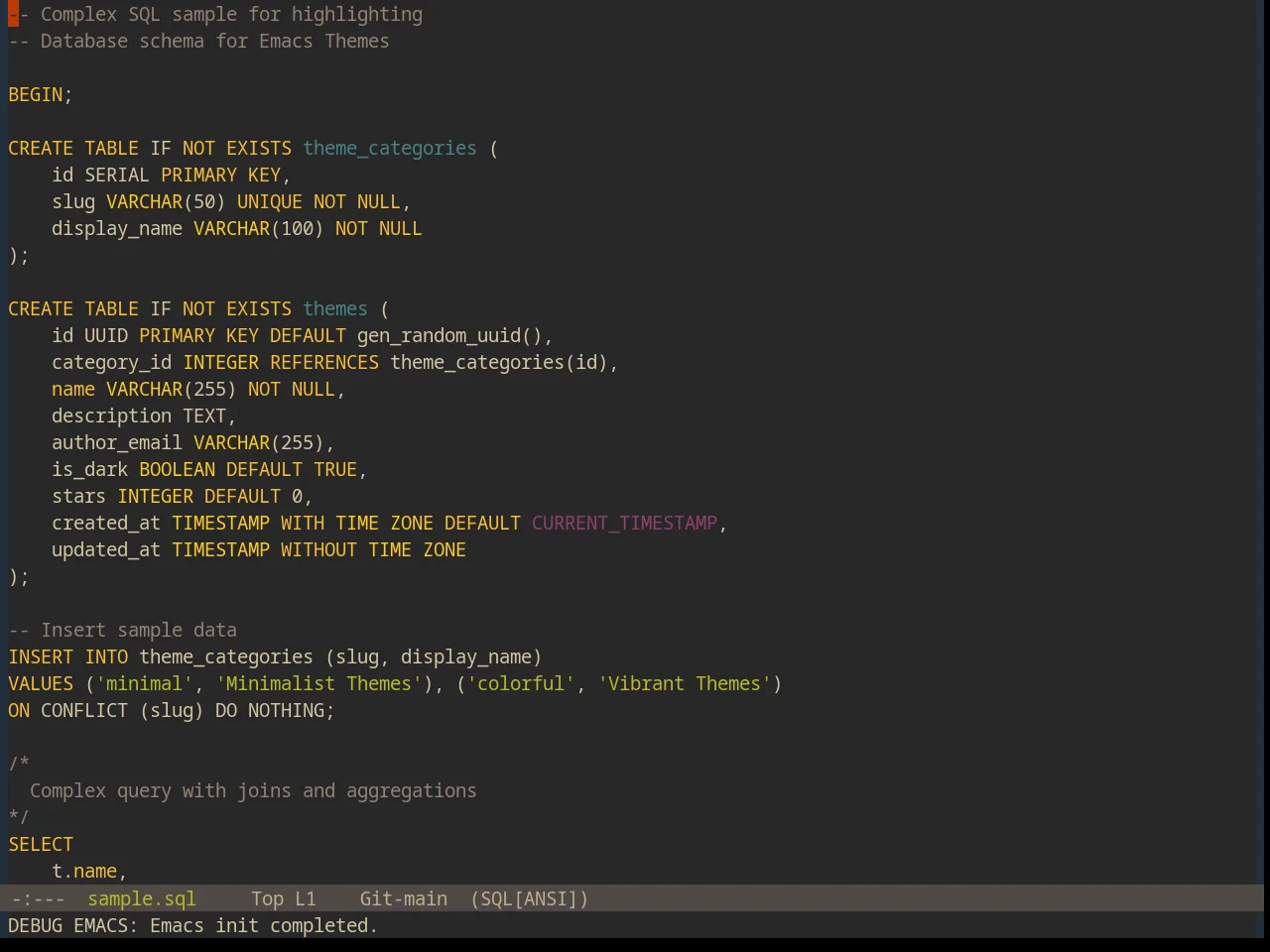 Base16 Ascendancy Theme in sql-mode