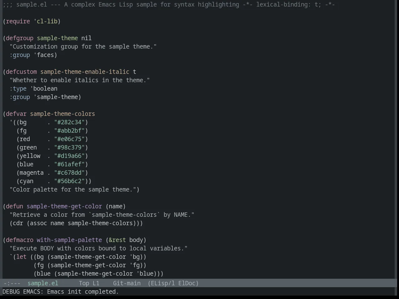 Base16 Ashes Theme in emacs-lisp-mode