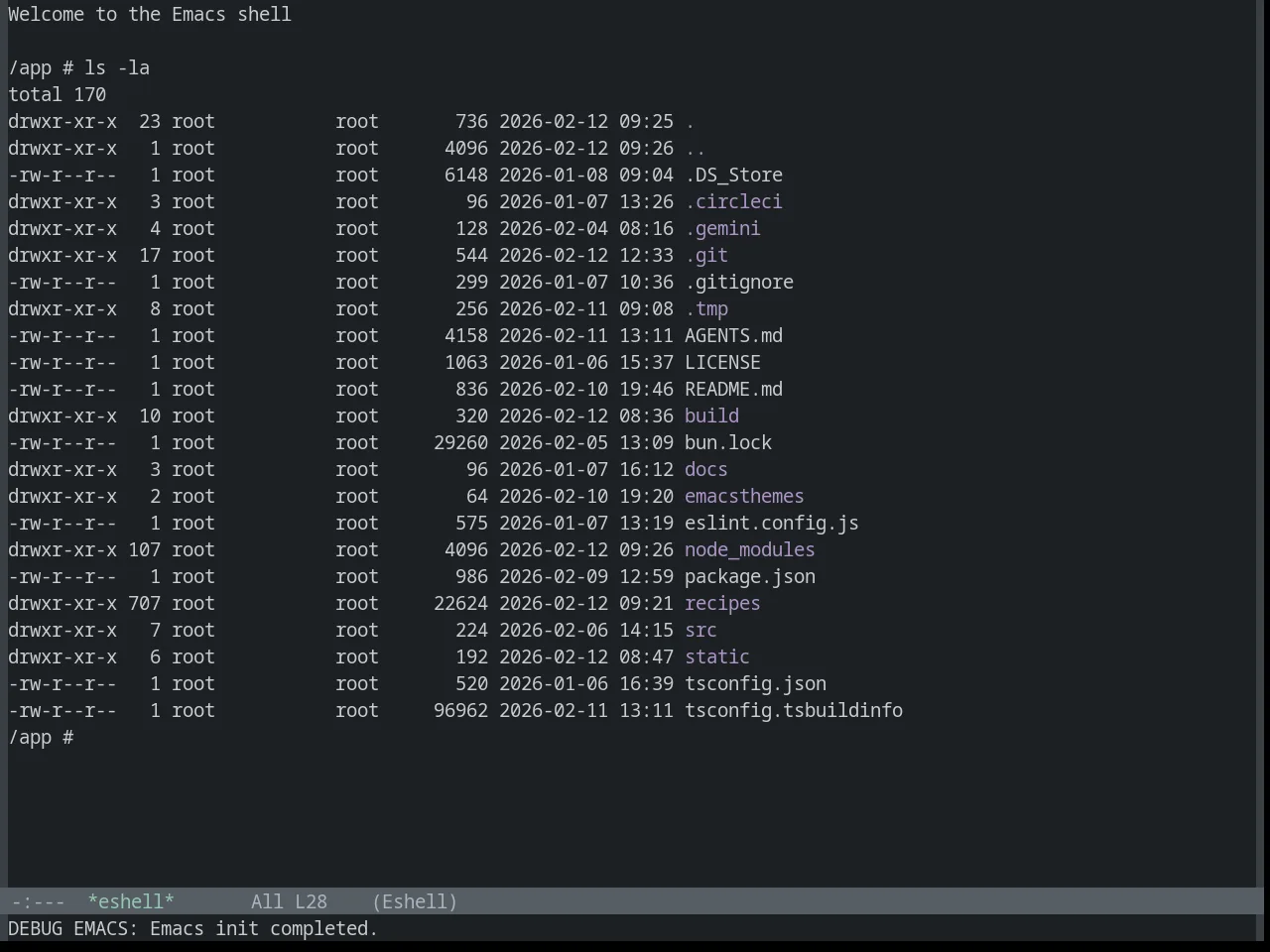 Base16 Ashes Theme in eshell