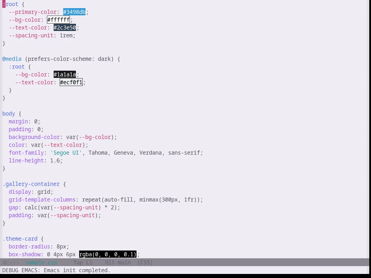 Base16 Atelier Cave Light Theme in css-mode