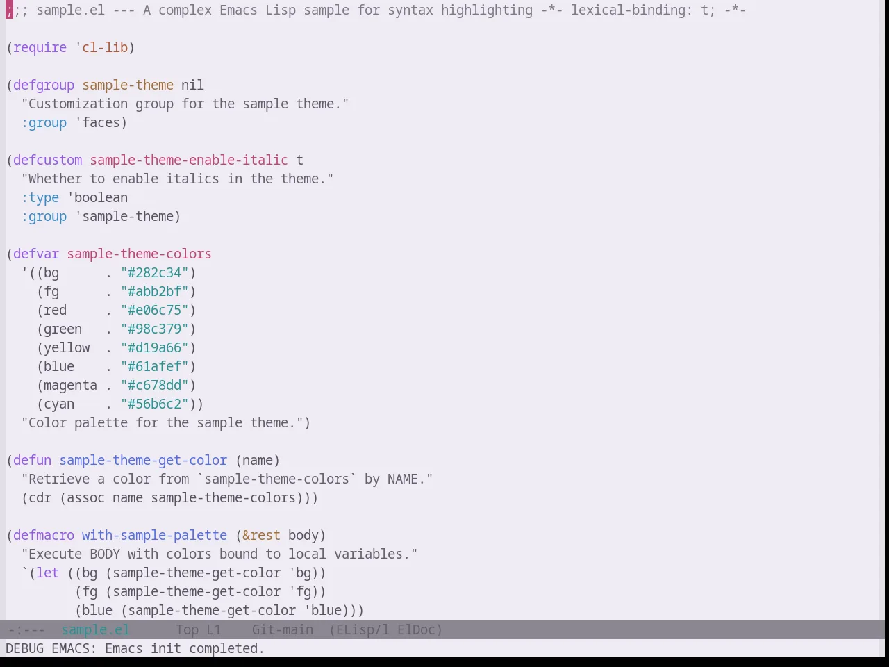 Base16 Atelier Cave Light Theme in emacs-lisp-mode