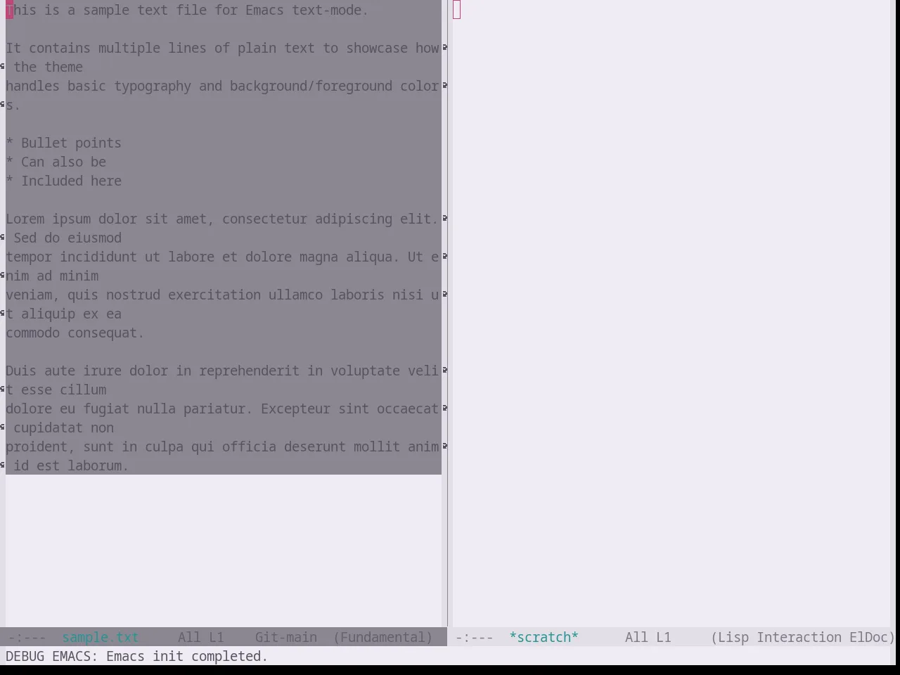 Base16 Atelier Cave Light Theme in fundamental-mode