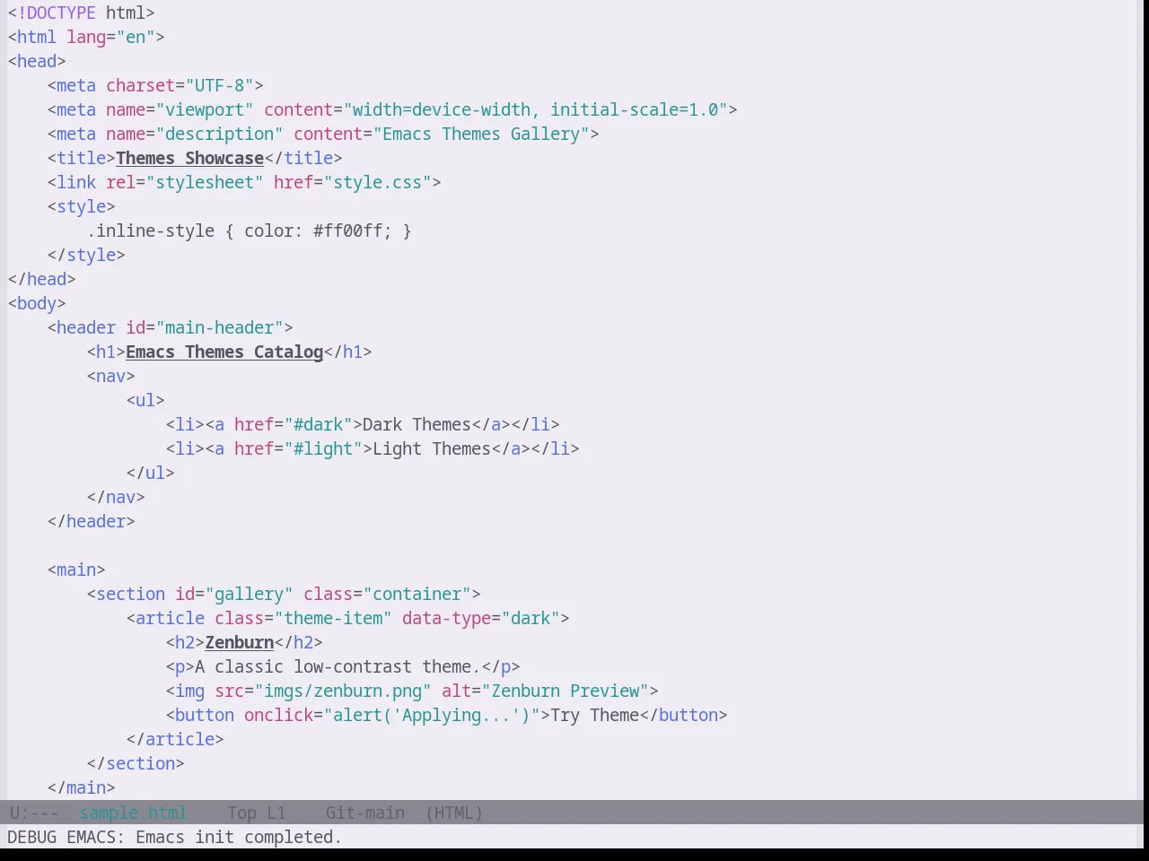 Base16 Atelier Cave Light Theme in html-mode