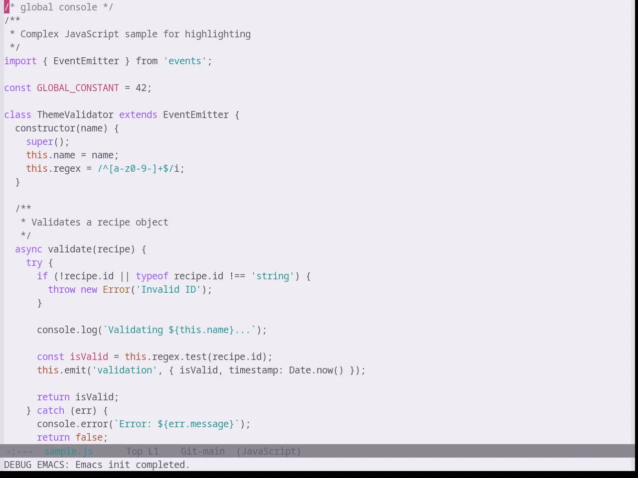 Base16 Atelier Cave Light Theme in javascript-mode