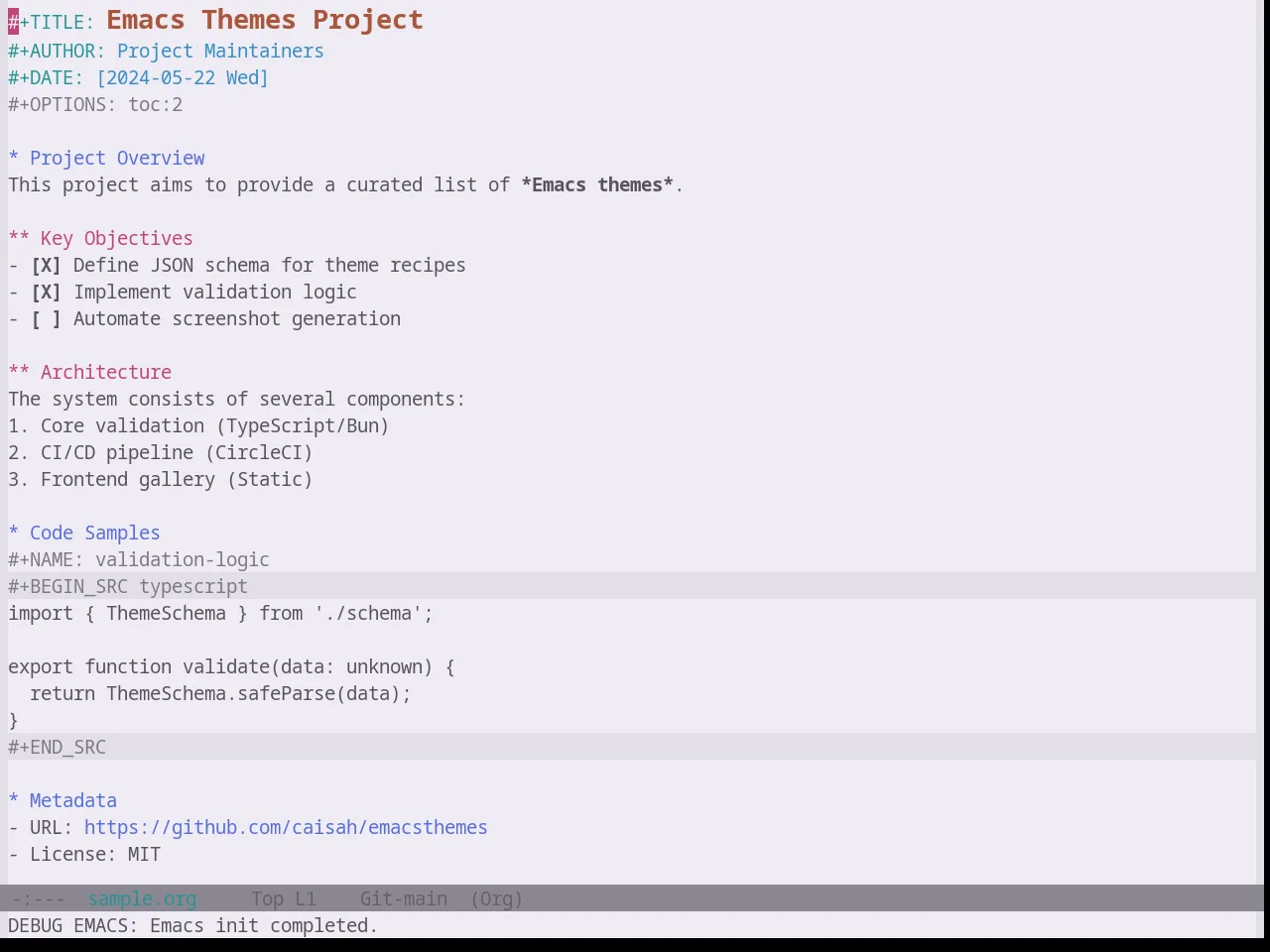 Base16 Atelier Cave Light Theme in org-mode