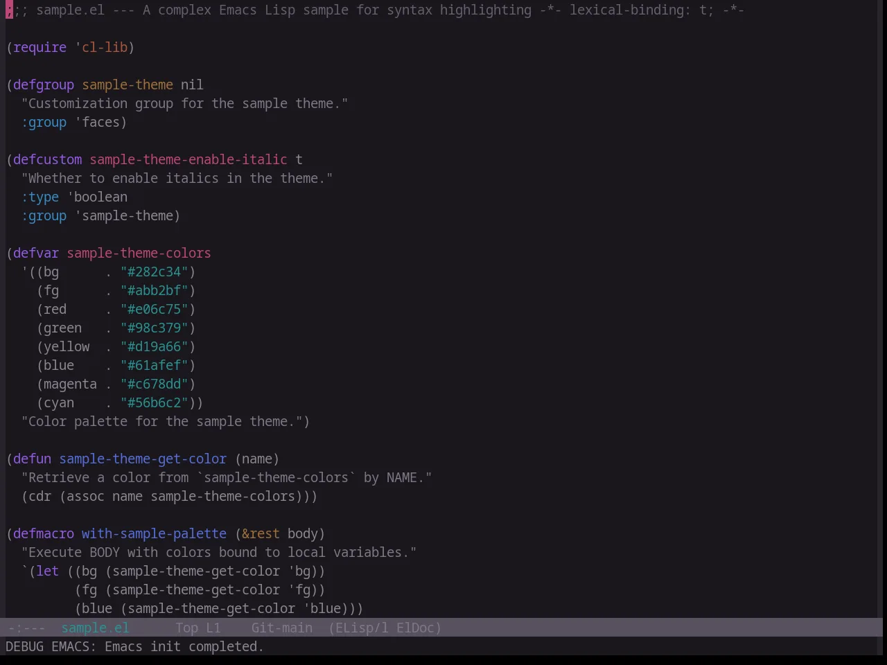 Base16 Atelier Cave Theme in emacs-lisp-mode