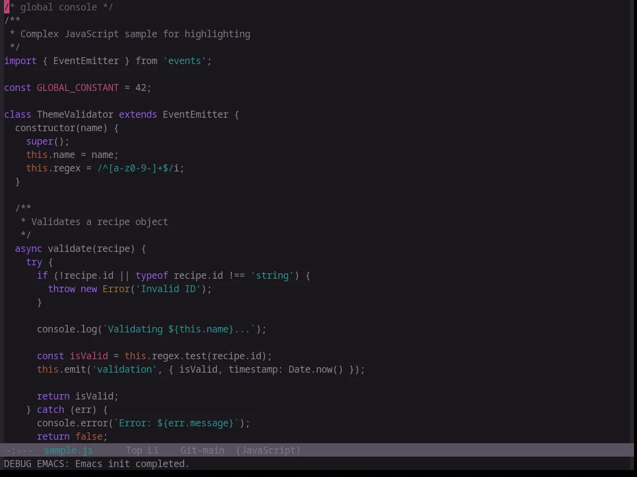 Base16 Atelier Cave Theme in javascript-mode