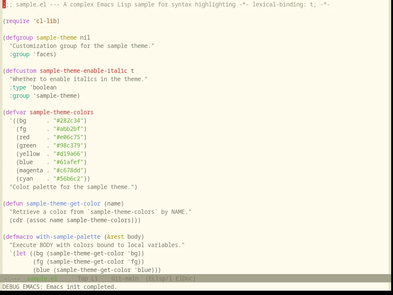 Base16 Atelier Dune Light Theme in emacs-lisp-mode