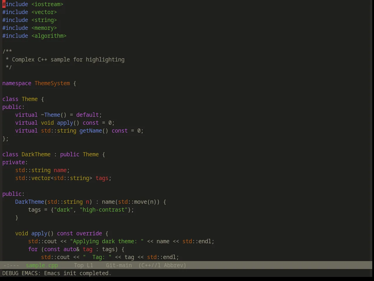 Base16 Atelier Dune Theme in c++-mode