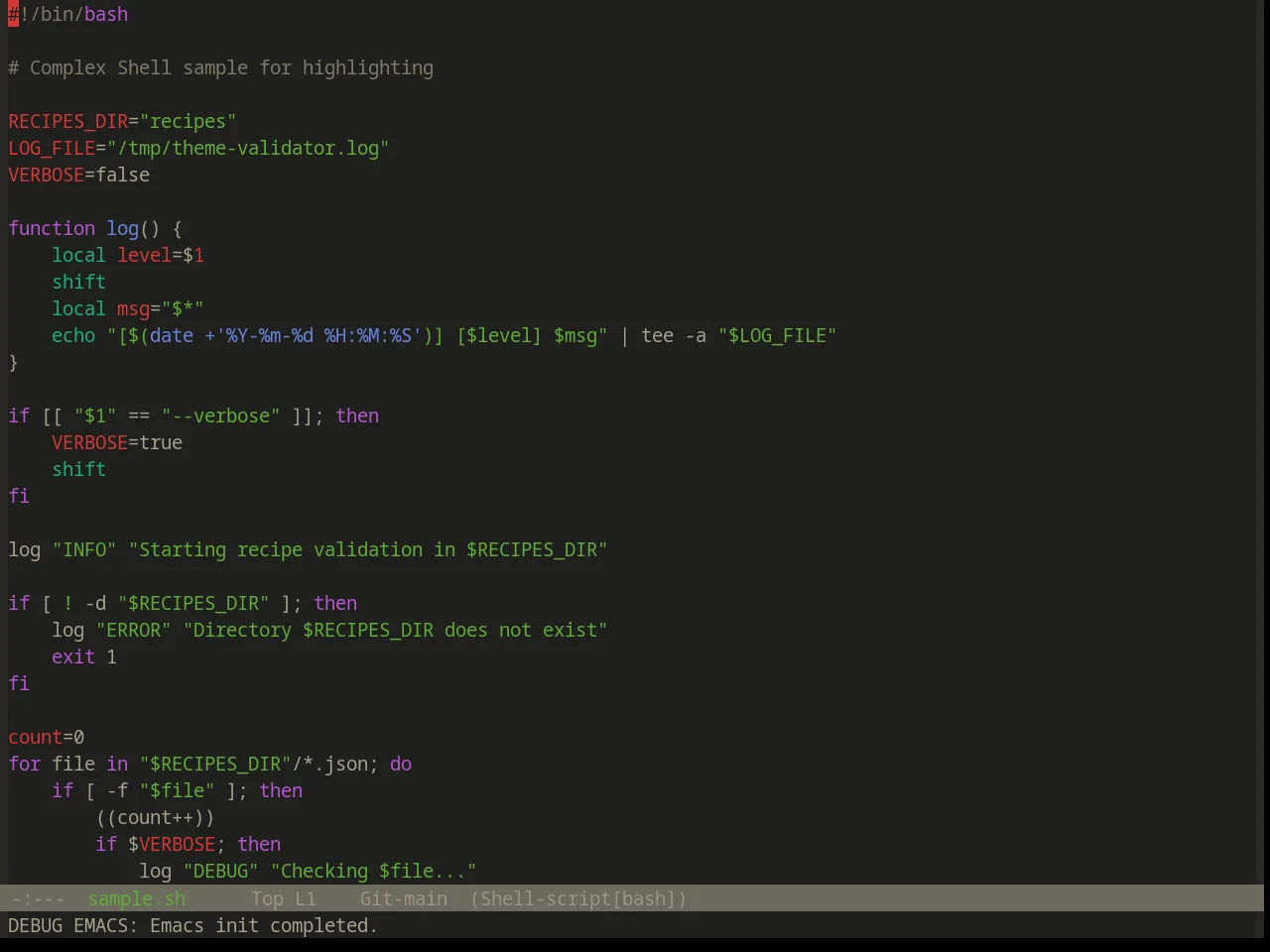 Base16 Atelier Dune Theme in sh-mode