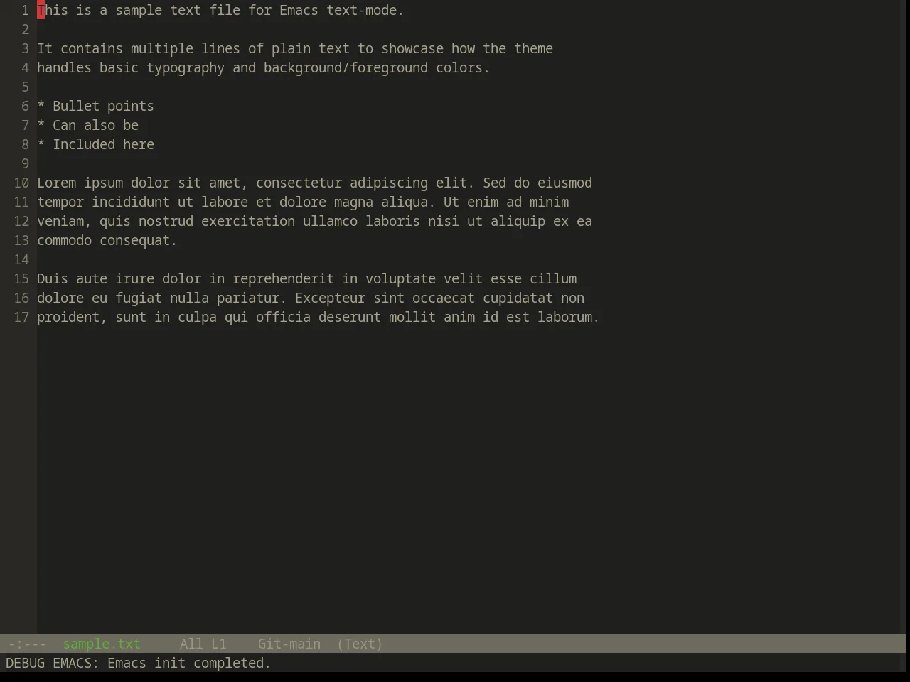 Base16 Atelier Dune Theme in text-mode