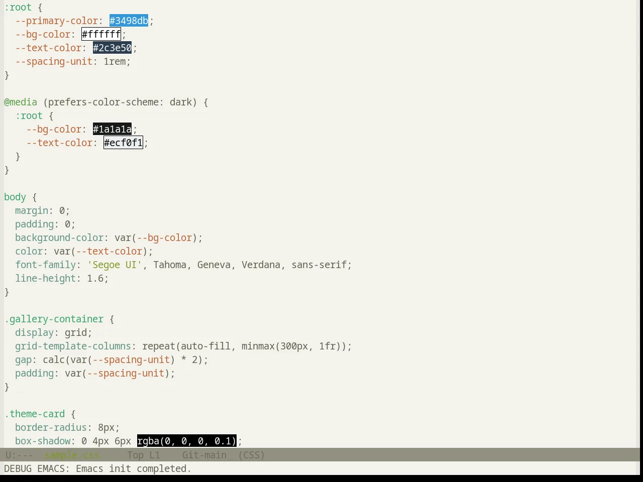 Base16 Atelier Estuary Light Theme in css-mode