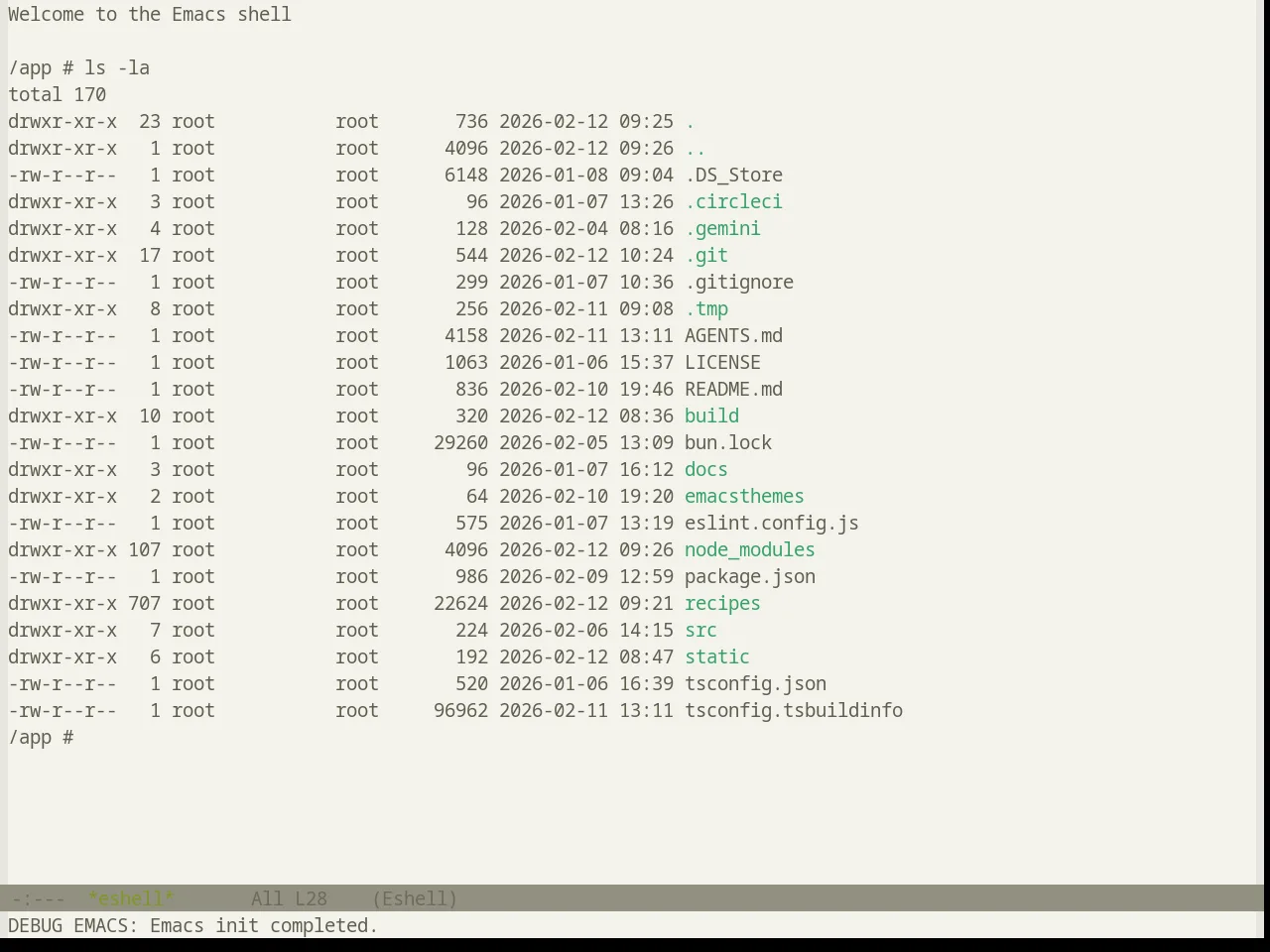 Base16 Atelier Estuary Light Theme in eshell