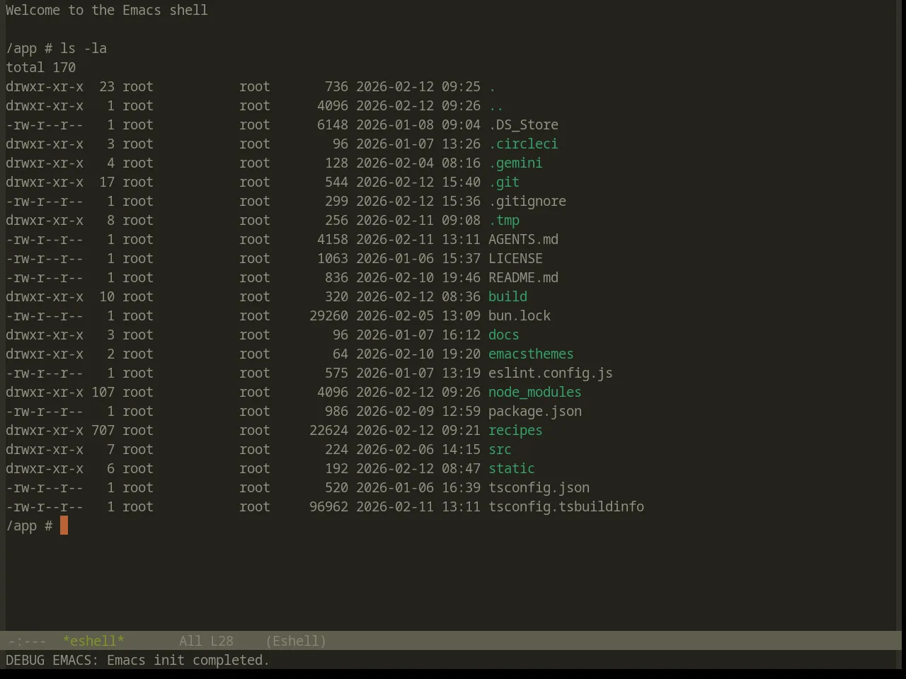 Base16 Atelier Estuary Theme in eshell