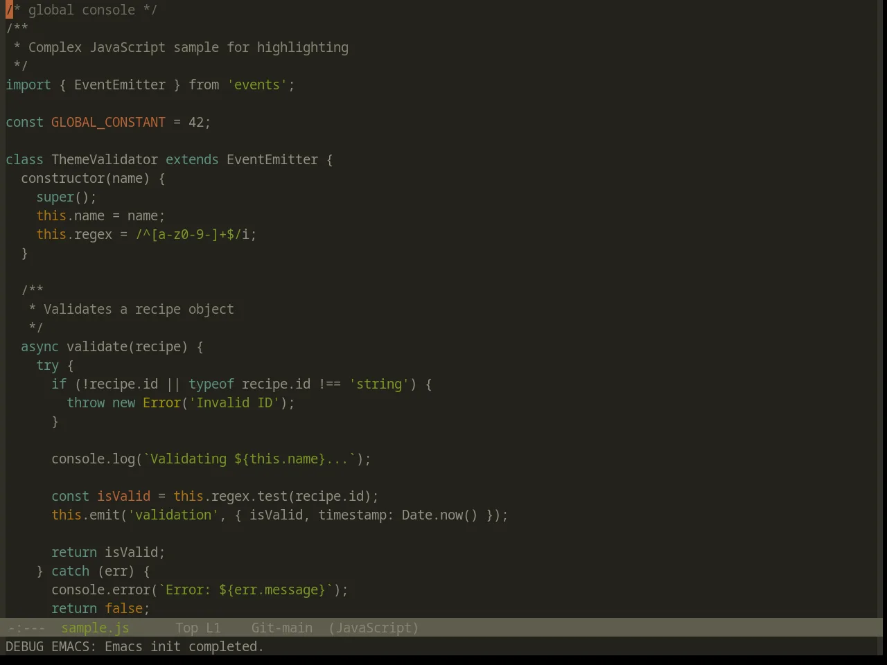 Base16 Atelier Estuary Theme in javascript-mode