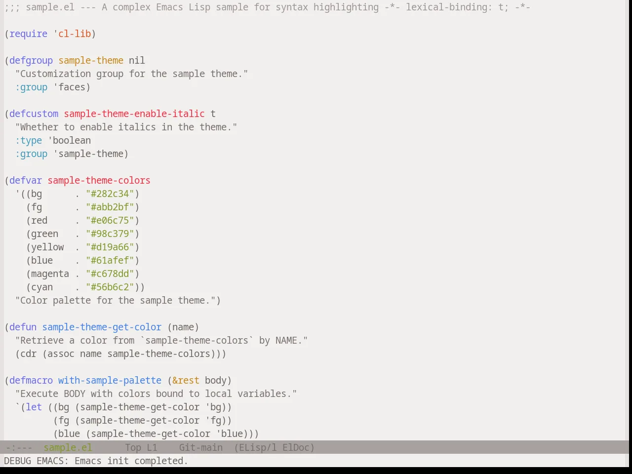 Base16 Atelier Forest Light Theme in emacs-lisp-mode