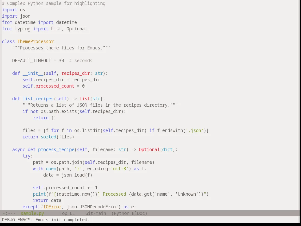Base16 Atelier Forest Light Theme in python-mode