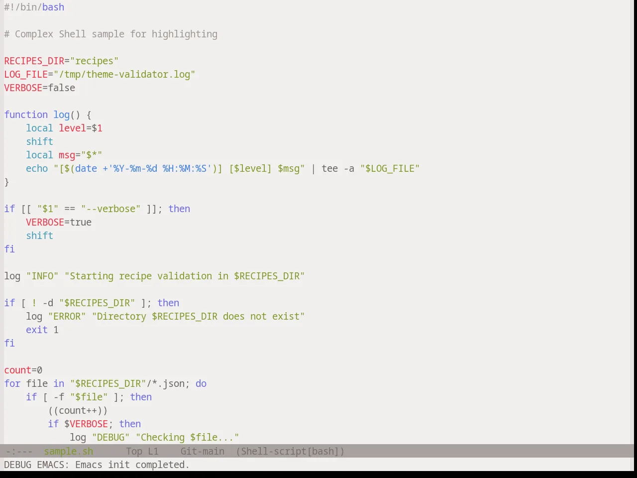Base16 Atelier Forest Light Theme in sh-mode