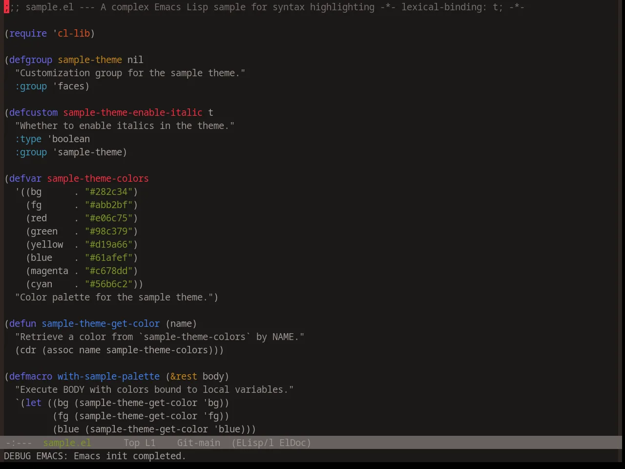 Base16 Atelier Forest Theme in emacs-lisp-mode