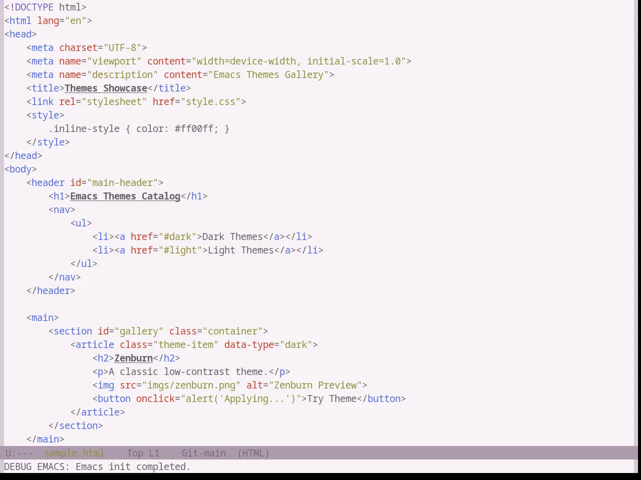 Base16 Atelier Heath Light Theme in html-mode