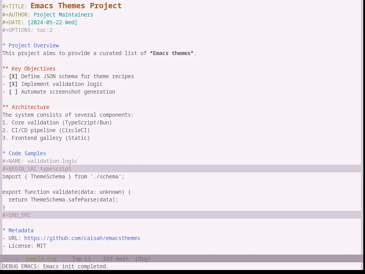 Base16 Atelier Heath Light Theme in org-mode