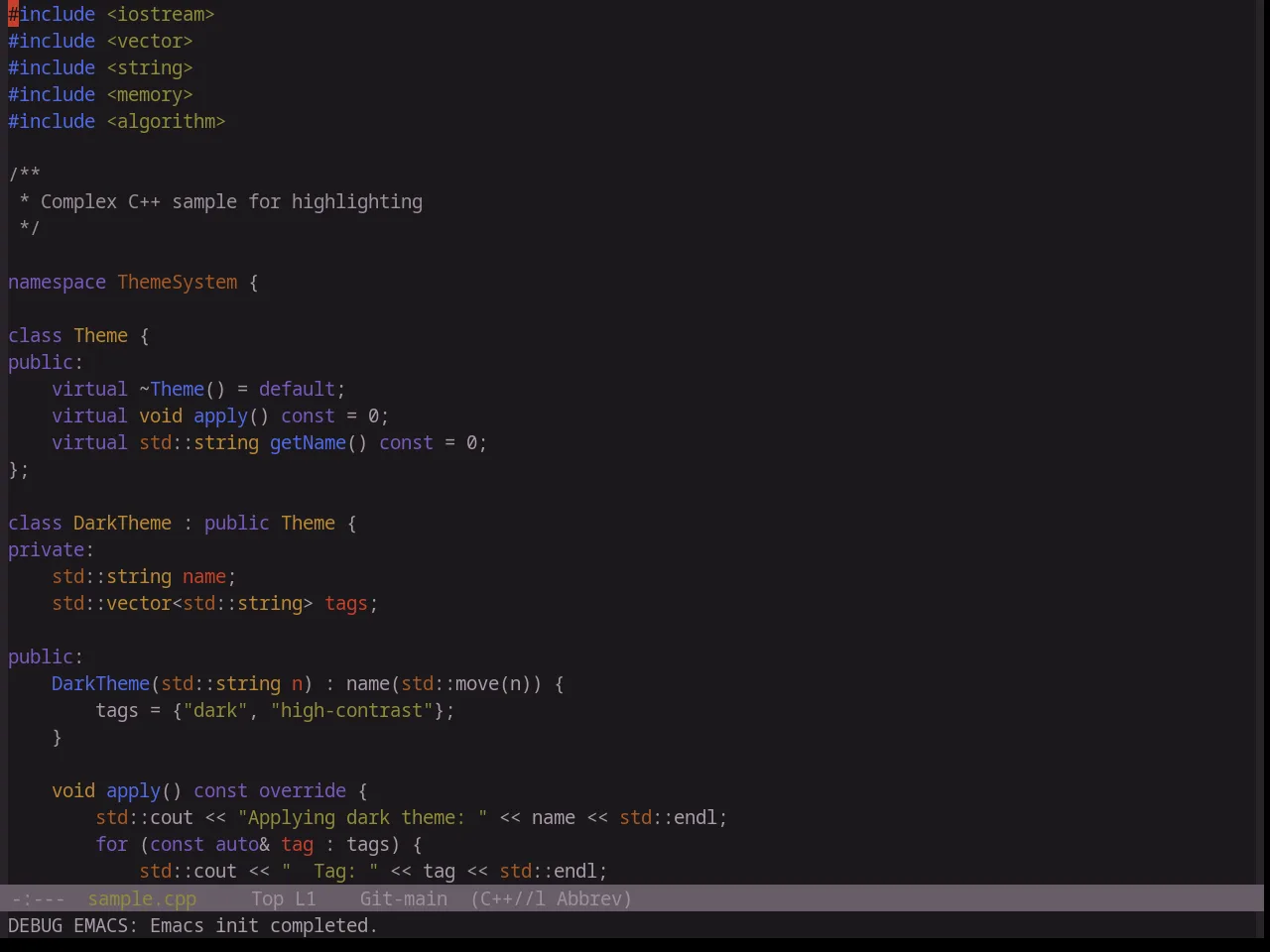Base16 Atelier Heath Theme in c++-mode